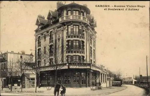 Ak Gargan Seine Saint Denis, Avenue Victor Hugo, Boulevard d'Aulnay