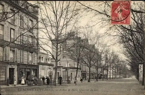 Ak La Plaine Saint Denis Seine Saint Denis, Avenue de Paris, Gas District