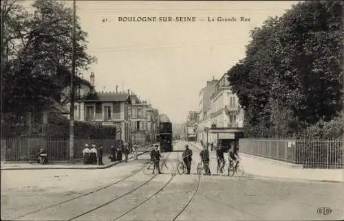 Ak Boulogne sur Seine Hauts de Seine, La Grande Rue
