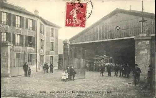 Ak Malakoff Hauts de Seine, Das Straßenbahndepot