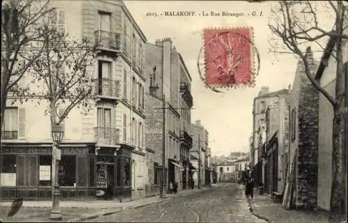 Ak Malakoff Hauts de Seine, Rue Beranger, Restaurant