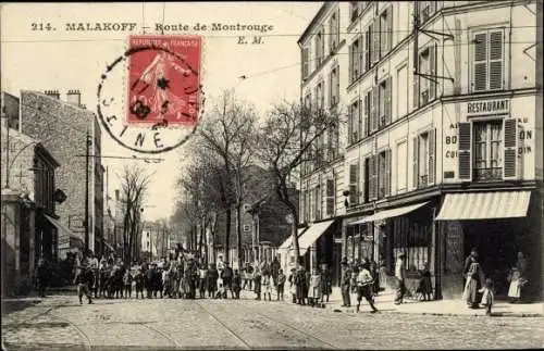 Ak Malakoff Hauts de Seine, Route de Montrouge, Restaurant