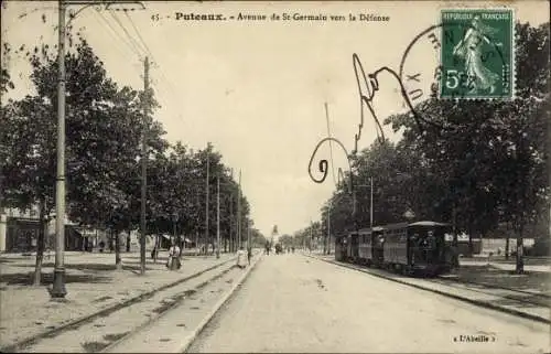 Ak Puteaux Hauts de Seine, Avenue de Saint Germain in Richtung La Defense