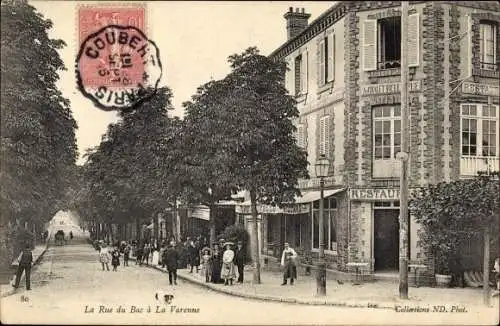 Ak La Varenne Val de Marne, Rue du Bac, Restaurant