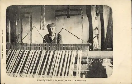 Ak Beauquesne Somme, Leinenarbeit, der Weber