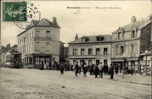 Postkarte Maromme Seine Maritime, Place de la Demi Lune, Café Dieppe