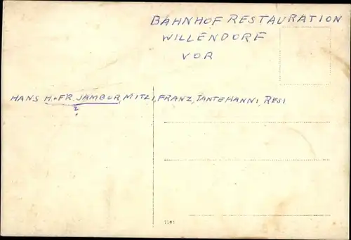 Foto Ak Willendorf Niederösterreich, Bahnhof Restauration