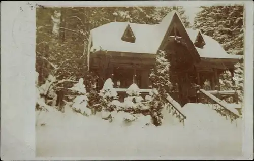 Foto Ak Słotwina Schönbrunn Świdnica Schweinitz Schlesien, Haus, Winter