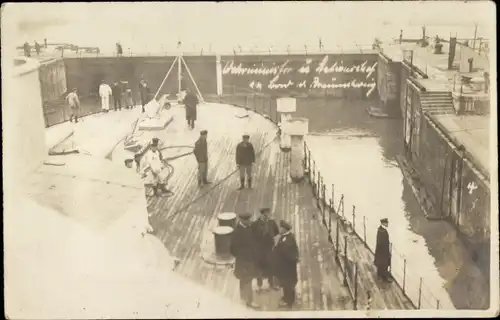 Foto Ak Deutsches Kriegsschiff, SMS Braunschweig, Wehrminister, Stabsvizechef