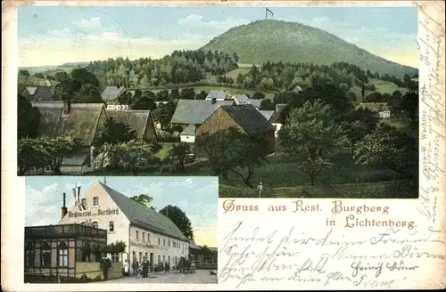 Ak Lichtenberg im Erzgebirge, Restaurant Burgberg