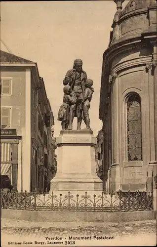 Ak Yverdon les Bains Kanton Waadt, Monument Pestalozzi