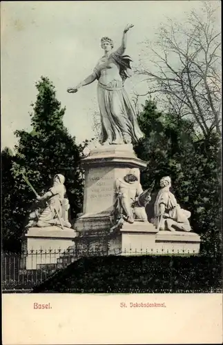 Ak Basel Basel Stadt Schweiz, Sankt-Jakobsdenkmal