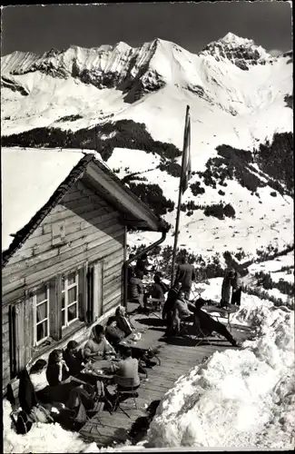 Ak Adelboden Kanton Bern Schweiz, Tschentenalp, Berghütte