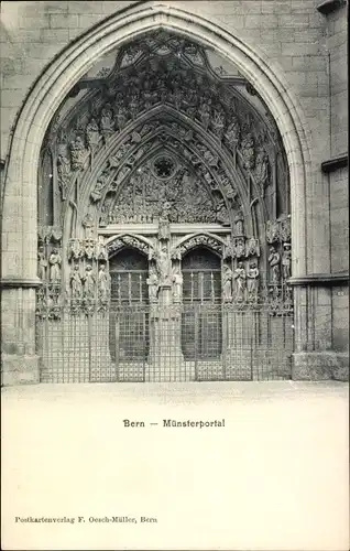 Ak Bern Stadt Schweiz, Münsterportal