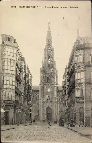 Ak Donostia San Sebastián Baskenland, Buena Pastor und Loyola Straße