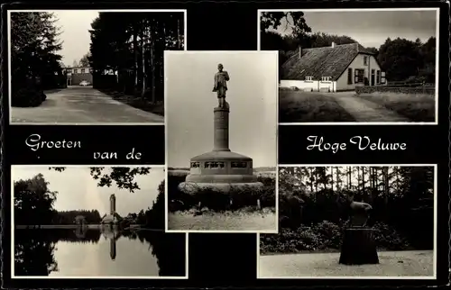 Ak Hoge Veluwe Gelderland Niederlande, Denkmal, Reetdachhaus