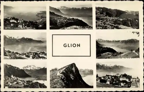 Ak Glion Montreux Kanton Waadt, Teilansichten, Panorama