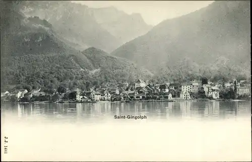 Ak Saint Gingolph Kanton Wallis, Gesamtansicht, Häuser