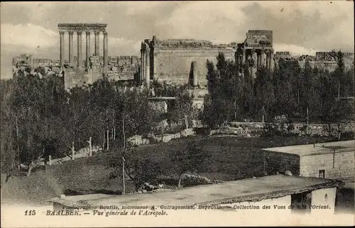 Ak Baalbek Libanon, Gesamtansicht der Akropolis