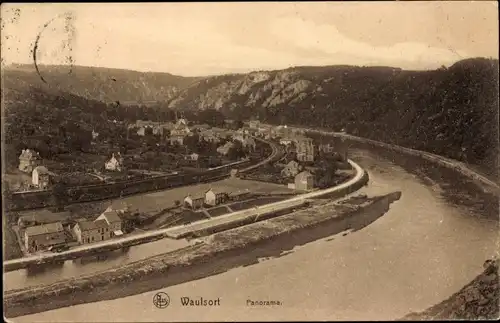 Ak Waulsort Hastière Wallonien Namur, Panorama