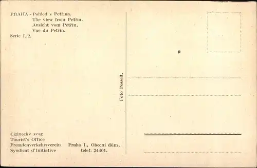 Ak Praha Prag, Ansicht vom Petrin