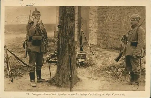 Ak Vorgeschobener Wachtposten, Feldtelefon, I WK