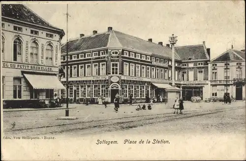 Ak Sottegem Zottegem Ostflandern, Bahnhofsplatz