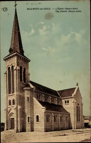 Ak Beaumont sur Vesle Marne, Kirche