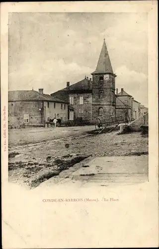 Ak Condé en Barrois Die Höhen von Chée Meuse, Der Platz, Kirche