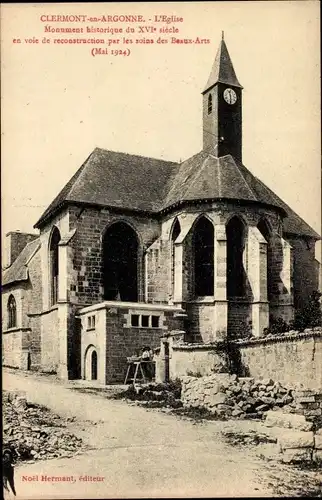 Ak Clermont en Argonne Lothringen Maas, Kirche