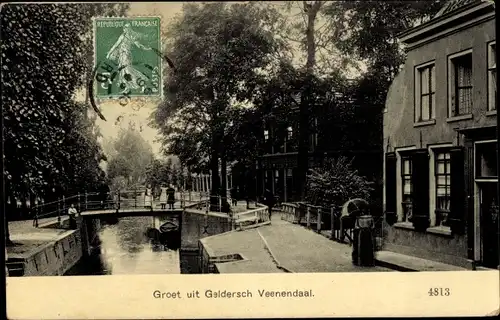 Ak Veenendaal Utrecht Niederlande, Geldersch Veenendaal, Straße, Kanal