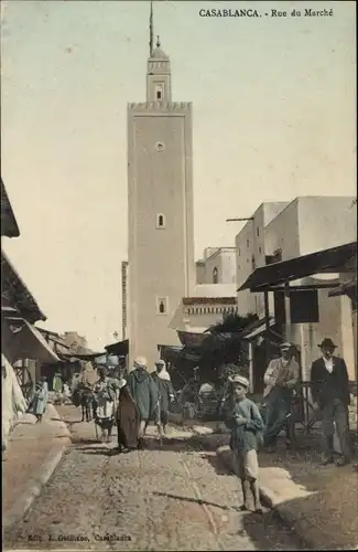Ak Casablanca, Marokko, Rue du Marche