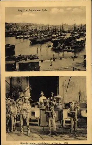Ak Napoli Neapel Campania, Hafen, Schiffe, Markt, Händler