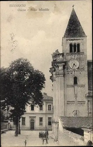 Ak Bussoleno Piemonte Italien, Chiesa e Asilo Infantile