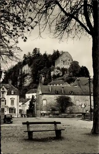 Ak Larochette Fels Luxemburg, Blick auf die Burgruine