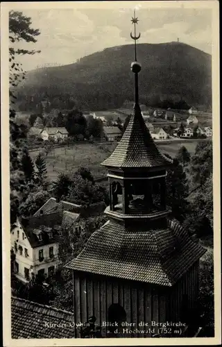 Ak Hain Oybin, Valy Krompach Krombach Region Reichenberg, Totalansicht, Bergkirche
