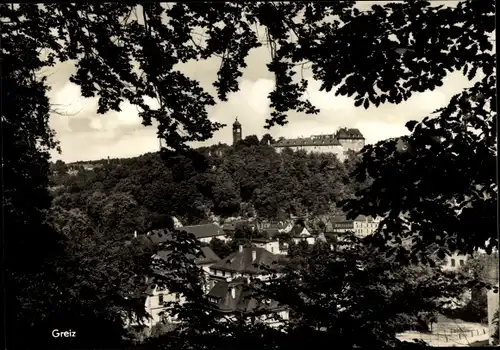 Ak Greiz im Vogtland, Teilansicht, Burg