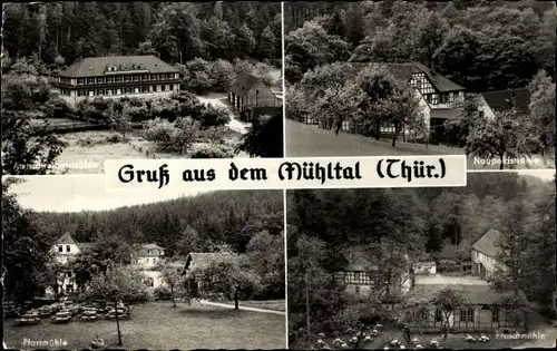 Ak Eisenberg in Thüringen, Mühltal, Naupoldsmühle, Pfarrmühle, Froschmühle