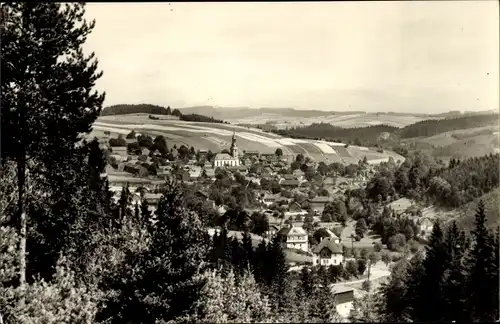 Ak Wurzbach in Thüringen, Panorama vom Ort