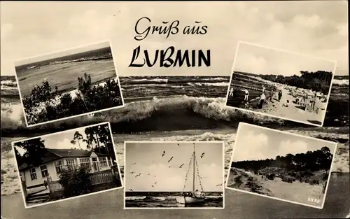 Ak Ostseebad Lubmin Vorpommern, Segelboot, Strand, Haus