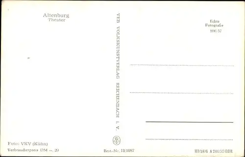 Ak Altenburg in Thüringen, Theater