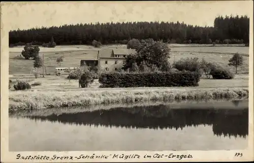 Foto Ak Müglitz Altenberg im Erzgebirge, Gaststätte Grenzschänke