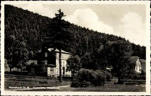 Ak Manebach Ilmenau in Thüringen, Gaststätte Moosbach