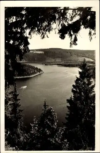 Ak Saalburg in Thüringen, Stausee der Bleiloch-Saaletalsperre, Luchsloch