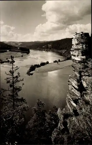 Ak Saalburg in Thüringen, Agnesruhe, Stausee der Bleiloch-Saaletalsperre