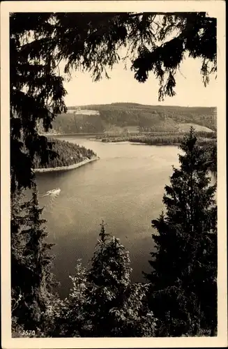 Ak Saalburg Ebersdorf in Thüringen, Stausee der Bleilochtalsperre