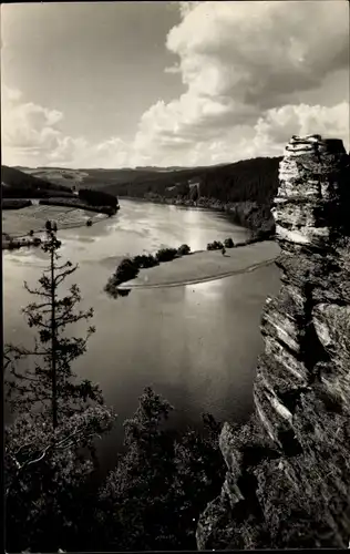 Ak Saalburg in Thüringen, Agnesruhe, Stausee der Bleiloch-Saaletalsperre