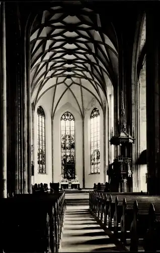 Ak Saalfeld an der Saale Thüringen, Johannis-Kirche, Innenraum, Kanzel, Altar
