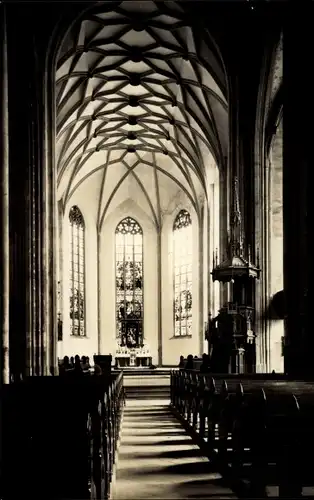 Ak Saalfeld an der Saale Thüringen, Johannis-Kirche, Innenraum, Kanzel, Altar