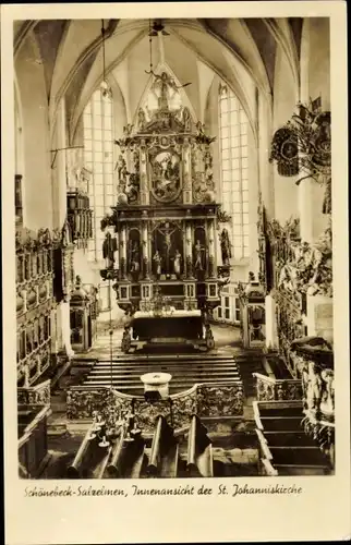 Ak Salzelmen Schönebeck an der Elbe, Innenansicht der St. Johanniskirche